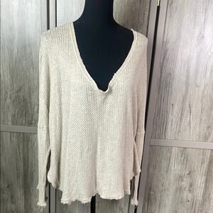 UO Out From Under Laguna oversized waffle top women's XS